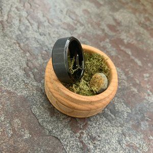 Black Tungsten Men's Ring 8mm Wide (Size 9.5)